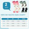 imagefindway Kids Ski Socks 2 Pairs Kneehigh Warm Thermal Winter Snowboard Socks for Girls Boys Toddler2 Parispinkgreenm