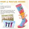 imagefindway Kids Ski Socks Merino Wool 2 or 3 Pairs Winter Warm SocksSnowboarding Thermal Socks for Boys Girls 316 Years2 Pairsbluepink