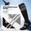 imagefindway Ski Socks 23 Pairs Snowboarding and Skiing Socks OTC NonSlip Cuff Winter Thermal Warm Socks for Men ampamp WomenBlack  Black