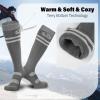 imagefindway Ski Socks 23 Pairs Snowboarding and Skiing Socks OTC NonSlip Cuff Winter Thermal Warm Socks for Men ampamp WomenGrey  Grey