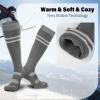 imagefindway Ski Socks 23 Pairs Snowboarding and Skiing Socks OTC NonSlip Cuff Winter Thermal Warm Socks for Men ampamp WomenGrey  White