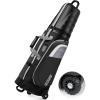 imagefindway Golf Travel Bags for Airlines with Wheels and ABS Hard Case Top Protect Your Clubs Waterproof 1680D Oxford Fabric and Oversize Tank Wheels Lightweight and Easy to ManeuverGrey