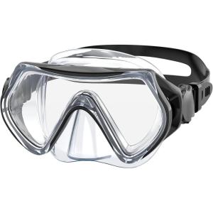 imageKids Swim Goggles for Age 314 Snorkel Diving Mask AntiFog Clear View Swim Mask with Nose Cover for Child Boys GirlsBlack