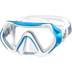 imageKids Swim Goggles for Age 314 Snorkel Diving Mask AntiFog Clear View Swim Mask with Nose Cover for Child Boys GirlsBlueWhite