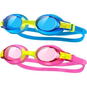 imagefindway Kids Swim Goggles Kids Swimming Goggles Antifog No Leaking Girls Boys for Age 3141bluepink