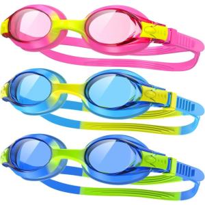 imagefindway Kids Swim Goggles Kids Swimming Goggles Antifog No Leaking Girls Boys for Age 3143 Packblue BluePink