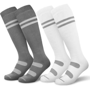 imagefindway Ski Socks 23 Pairs Snowboarding and Skiing Socks OTC NonSlip Cuff Winter Thermal Warm Socks for Men ampamp WomenGrey  White