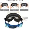 imagefindway Kids Ski Goggles Kids Snow Snowboard Goggles for Boys Girls Youth OTGA5black Frame Silver Lensvlt 21