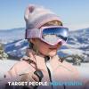 imagefindway Kids Ski Goggles Kids Snow Snowboard Goggles for Boys Girls Youth OTGA5pink Frame Gray Silver Lensvlt 21