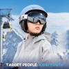 imagefindway Kids Ski Goggles Kids Snow Snowboard Goggles for Boys Girls Youth OTGBlack Frame Midnight Silver Lensvlt 12