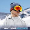 imagefindway Kids Ski Goggles Kids Snow Snowboard Goggles for Boys Girls Youth OTGBlack Frame Revo Red Lensvlt 960