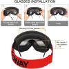 imagefindway Kids Ski Goggles Kids Snow Snowboard Goggles for Boys Girls Youth OTGBlack Frame Revo Red Lensvlt 960