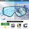 imagefindway Kids Ski Goggles Kids Snow Snowboard Goggles for Boys Girls Youth OTGBlack Frame Sapphire Blue Lens