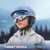 imagefindway Kids Ski Goggles Kids Snow Snowboard Goggles for Boys Girls Youth OTGBlue Frame Sliver