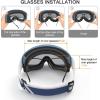 imagefindway Kids Ski Goggles Kids Snow Snowboard Goggles for Boys Girls Youth OTGBlue Frame Sliver