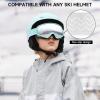 imagefindway Kids Ski Goggles Kids Snow Snowboard Goggles for Boys Girls Youth OTGGreen Frame Sliver