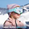 imagefindway Kids Ski Goggles Kids Snow Snowboard Goggles for Boys Girls Youth OTGGreen Frame Sliver