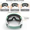 imagefindway Kids Ski Goggles Kids Snow Snowboard Goggles for Boys Girls Youth OTGGreen Frame Sliver