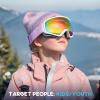 imagefindway Kids Ski Goggles Kids Snow Snowboard Goggles for Boys Girls Youth OTGRainbow Vlt 46