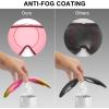 imagefindway Kids Ski Goggles Kids Snow Snowboard Goggles for Boys Girls Youth OTGRevo Light Pink