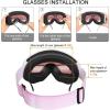 imagefindway Kids Ski Goggles Kids Snow Snowboard Goggles for Boys Girls Youth OTGRevo Light Pink