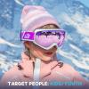 imagefindway Kids Ski Goggles Kids Snow Snowboard Goggles for Boys Girls Youth OTGWhite Frame Purple Silver Lensvlt 25