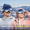 imagefindway Kids Ski Goggles Kids Snowboard Goggles for Boys Girls Toddler age 312Black Frame Silver Lensvlt 21