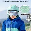 imagefindway Kids Ski Goggles Kids Snowboard Goggles for Boys Girls Toddler age 312Green Frame Sliver