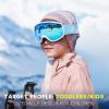 imagefindway Kids Ski Goggles Kids Snowboard Goggles for Boys Girls Toddler age 312White Frame Sapphire Lens