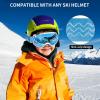 imagefindway Kids Ski Goggles Kids Snowboard Goggles for Boys Girls Toddler age 312White Frame Sapphire Lens