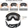 imagefindway Kids Ski Goggles for Boys Girls YouthOTG AntiFog Over Glasses Kids SnowSnowboard GogglesBlack Framesilver Lens Vlt 102