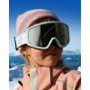 imagefindway Kids Ski Goggles for Boys Girls YouthOTG AntiFog Over Glasses Kids SnowSnowboard GogglesGreen Frame Sliver