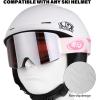 imagefindway Kids Ski Goggles for Boys Girls YouthOTG AntiFog Over Glasses Kids SnowSnowboard GogglesPink Silver Lens Vlt 41