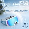imagefindway Kids Ski Goggles for Boys Girls YouthOTG AntiFog Over Glasses Kids SnowSnowboard GogglesRevo Blue Lensvlt12