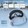 imagefindway Kids Ski Goggles for Boys Girls YouthOTG AntiFog Over Glasses Kids SnowSnowboard GogglesRevo Blue Lensvlt12