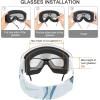 imagefindway Kids Ski Goggles for Boys Girls YouthOTG AntiFog Over Glasses Kids SnowSnowboard GogglesSilver Lens Vlt 8