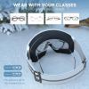 imagefindway Kids Ski Goggles for Boys Girls YouthOTG AntiFog Over Glasses Kids SnowSnowboard GogglesSilver Lensvlt102