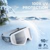 imagefindway Kids Ski Goggles for Boys Girls YouthOTG AntiFog Over Glasses Kids SnowSnowboard GogglesSilver Lensvlt102