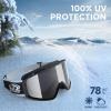 imagefindway Kids Ski Goggles for Boys Girls YouthOTG AntiFog Over Glasses Kids SnowSnowboard GogglesSilver Lensvlt1021