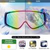 imagefindway Kids Ski Goggles for Boys Girls YouthOTG AntiFog Over Glasses Kids SnowSnowboard GogglesWhite Framerevo Pink Lens Vlt 46