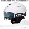 imagefindway Kids Ski Goggles for Boys Girls YouthOTG AntiFog Over Glasses Kids SnowSnowboard GogglesWhite Framesmoky Lens Vlt 333