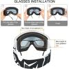 imagefindway Kids Ski Goggles for Boys Girls YouthOTG AntiFog Over Glasses Kids SnowSnowboard GogglesWhite Framesmoky Lens Vlt 333