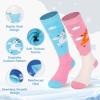 imagefindway Kids Ski Socks 2 Pairs Thermal Thick Warm Winter Cozy Socks for Skiing Snowboarding Boys Girls