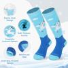 imagefindway Kids Ski Socks 2 Pairs Thermal Thick Warm Winter Cozy Socks for Skiing Snowboarding Boys Girls2 Parisbluebluexs