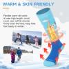 imagefindway Kids Ski Socks 2 Pairs Thermal Thick Warm Winter Cozy Socks for Skiing Snowboarding Boys Girls2 Parisbluebluexs