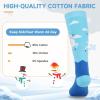 imagefindway Kids Ski Socks 2 Pairs Thermal Thick Warm Winter Cozy Socks for Skiing Snowboarding Boys Girls2 Parisbluebluexs