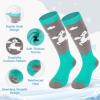 imagefindway Kids Ski Socks 2 Pairs Thermal Thick Warm Winter Cozy Socks for Skiing Snowboarding Boys Girls2 Parisgreengreenm