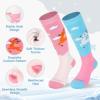 imagefindway Kids Ski Socks 2 Pairs Thermal Thick Warm Winter Cozy Socks for Skiing Snowboarding Boys Girls2pbluepink