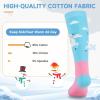 imagefindway Kids Ski Socks 2 Pairs Thermal Thick Warm Winter Cozy Socks for Skiing Snowboarding Boys Girls2pbluepink