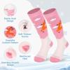 imagefindway Kids Ski Socks 2 Pairs Thermal Thick Warm Winter Cozy Socks for Skiing Snowboarding Boys Girls2ppinkpink